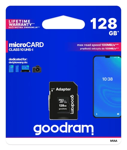 KARTA PAMIĘCI MICRO SD 128GB GOODRAM KLASA 10