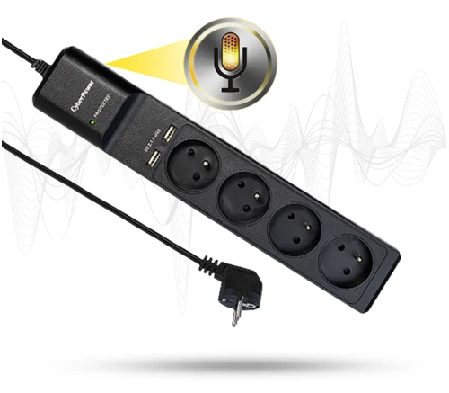 Listwa Przedłużacz Ukryty Dyktafon MBQ100 8GB 2w1 ( Wersja Black )