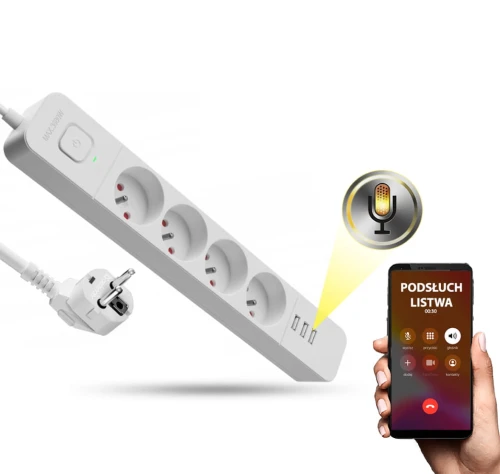 PODSŁUCH GSM J2 LISTWA ZASILAJĄCA + ( CALLBACK - ODDZWANIANIE )