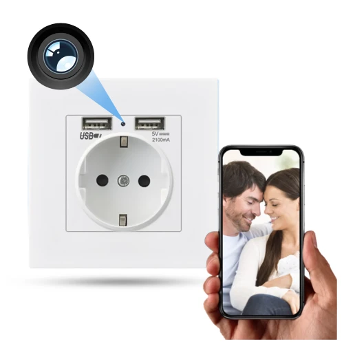 Gniazdko Kamera Wi-Fi IP105W 2xUSB (Podgląd Zdalny