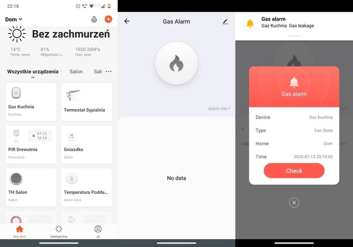  Bezprzewodowy czujnik gazu Zigbee v3.0 Tuya Smart Life