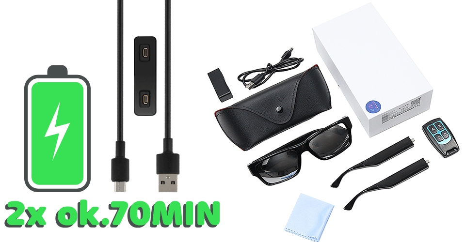 OKULARY SZPIEGOWSKIE AS-2S Z PILOTEM FULL HD