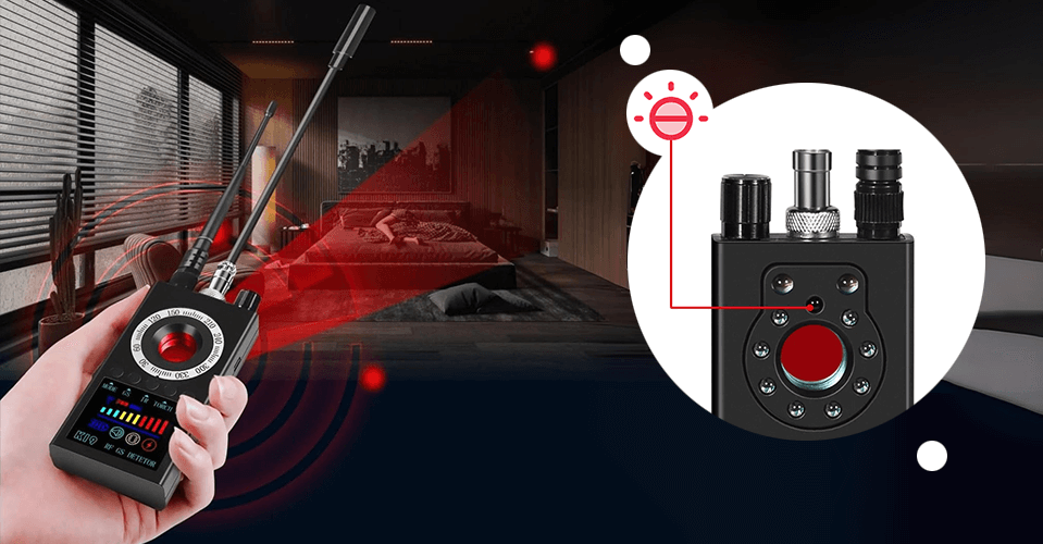 WYKRYWACZ KAMER I PODSŁUCHÓW K19+ (PLUSKWY GSM, GPS, WI-FI, RF, IR)