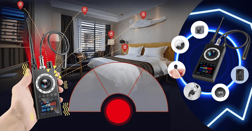 WYKRYWACZ KAMER I PODSŁUCHÓW K19+ (PLUSKWY GSM, GPS, WI-FI, RF, IR)