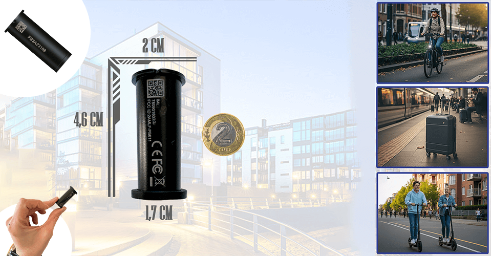 Lokalizator Tubka MT611 Typu TAG Bluetooth do zabezpieczenia roweru, hulajnogi (Pełna Dyskrecja - do 2 lat pracy)