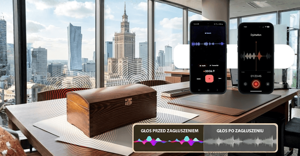 Profesjonalny Sejf Skrzynka Ultra soniczna KGA, Szkatułka blokująca nagrywanie i nasłuch GSM