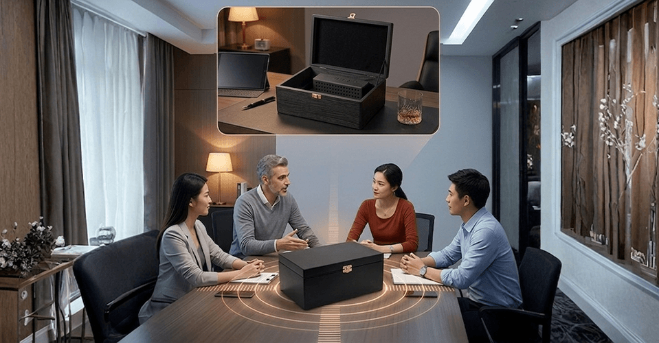 Profesjonalna Skrzynka Ultra soniczna Sejf KGA, Szkatułka blokująca nagrywanie i nasłuch GSM