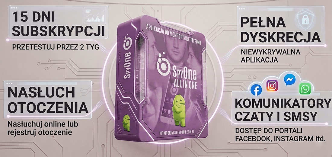 Monitoring telefonu SpyONE All in ONE - Abonament na 15 Dni Android