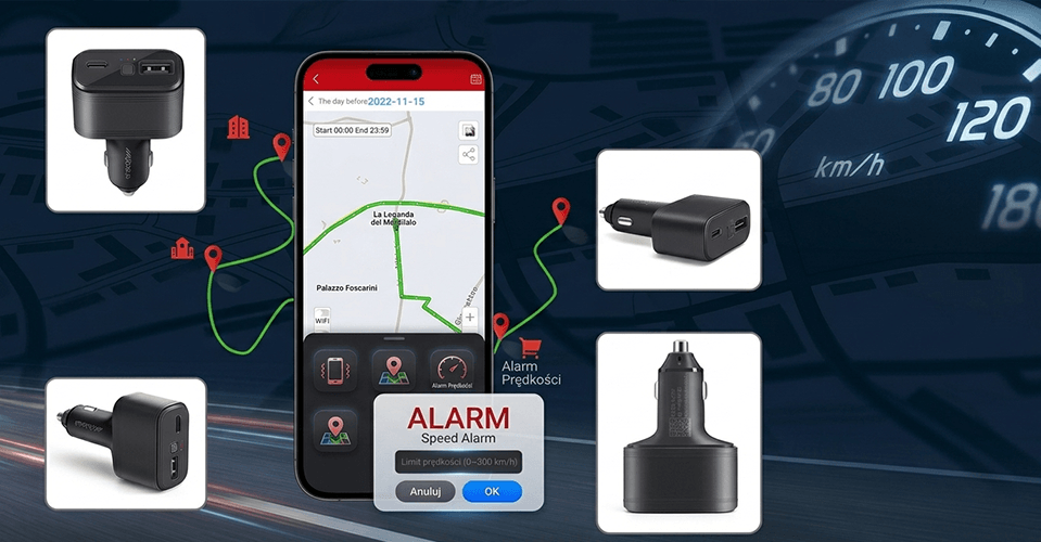 Lokalizator GPS Ładowarka Samochodowa MV77G 4G + Funkcja Podsłuchu