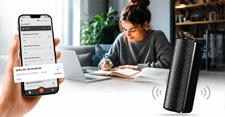 Dyktafon Q70A 16GB AI (Aplikacja Bluetooth i Transkrypcja)