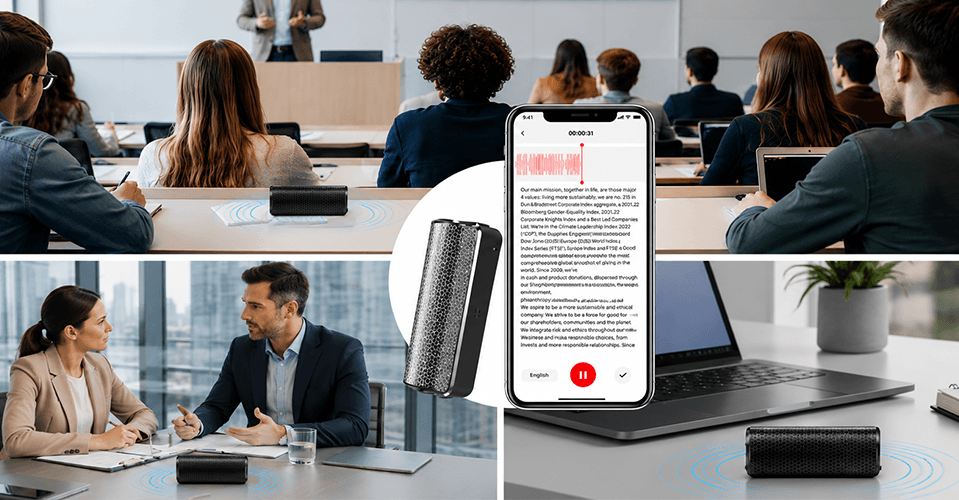 Dyktafon Q70A 16GB AI (Aplikacja Bluetooth i Transkrypcja)