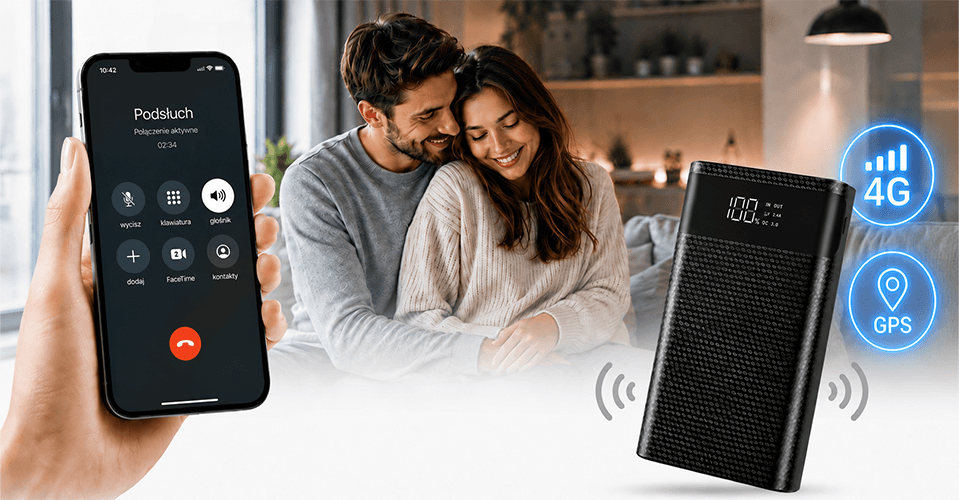 Powerbank GPS z Podsłuchem na żywo KA4 4G (Aplikacja PL)
