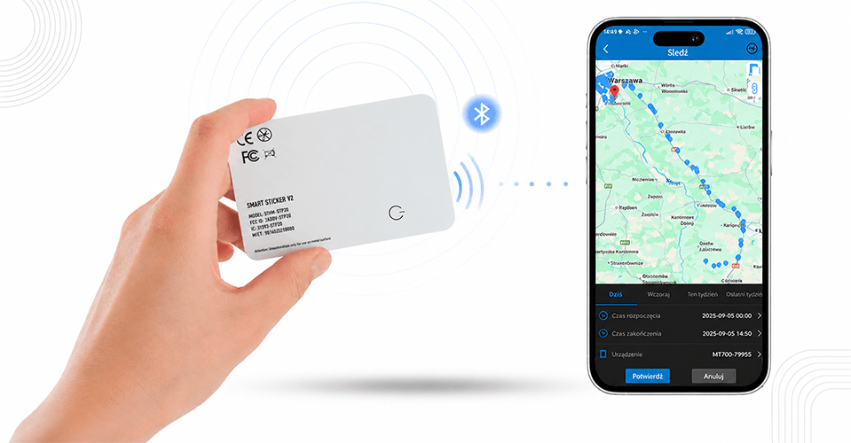 Lokalizator Naklejka PB708 PRO Typu TAG Bluetooth (Pełna Dyskrecja - Wersja 10 minut)