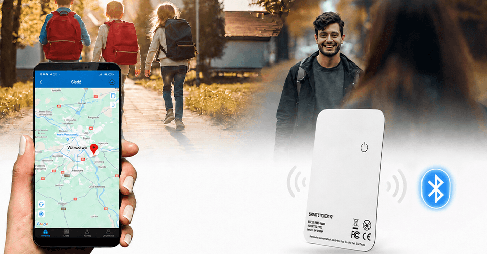 Lokalizator Naklejka PB708 PRO Typu TAG Bluetooth (Pełna Dyskrecja - Wersja 10 minut)