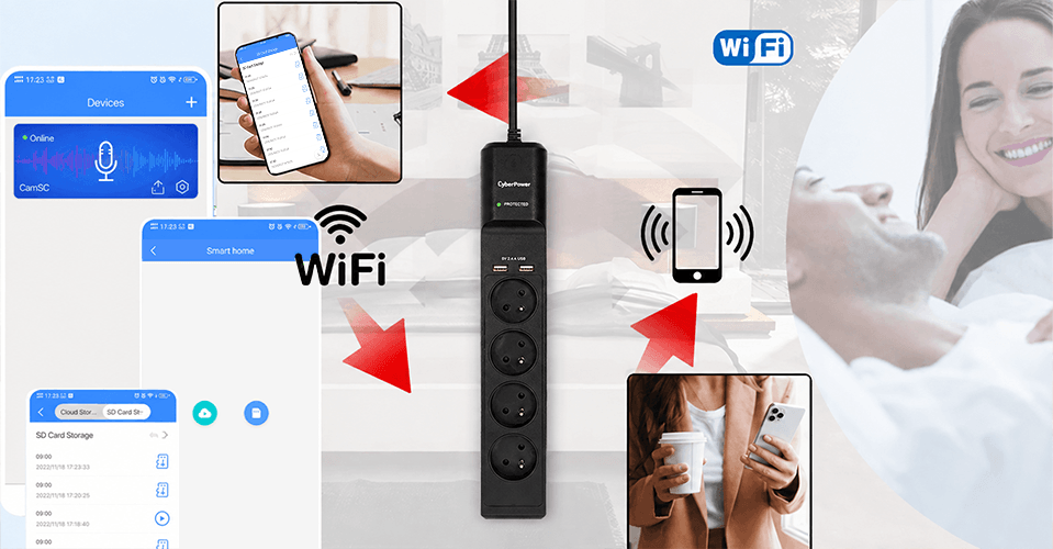 Listwa SPYHOME PRO z Zapisem i Odsłuchem Zdalnym WI-FI Online