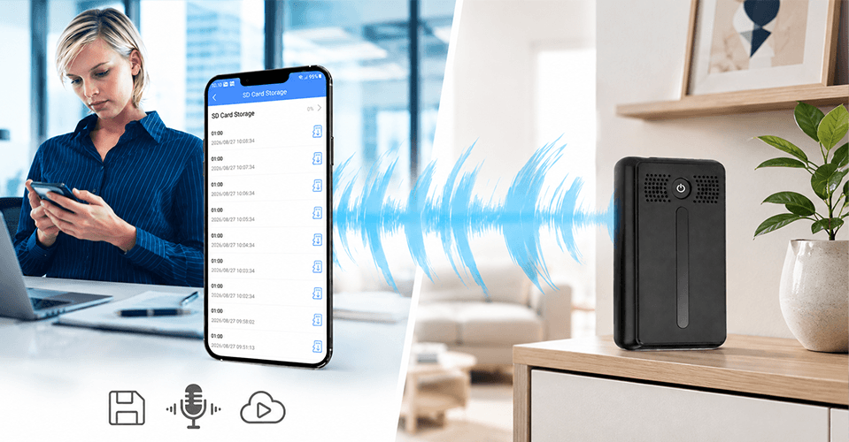 Zdalny dostęp do nagrań dyktafonu Wi-Fi AR02